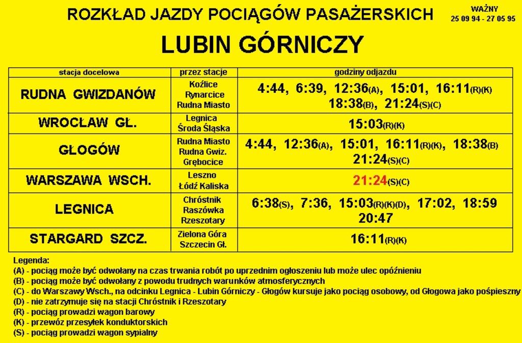 Rozkład jazdy pkp lubin wrocław